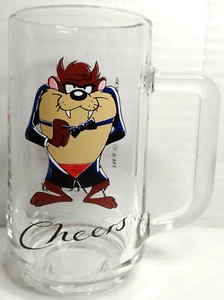 Skansen 'Taz' Cheers Glass Beer Mug [Warner Bros, France, 1995] Tasmanian Devil - Picture 1 of 7