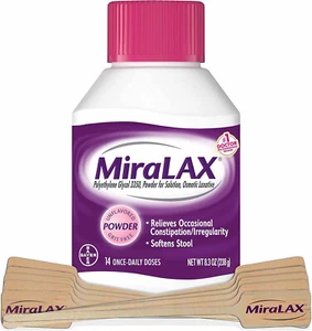 MiraLAX Constipation Relief Powder with Stirrer, PEG 3350, 14 Dose - Picture 1 of 5