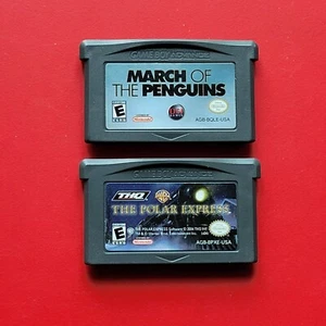 Polar Express Game Boy Advance March of Penguins Nintendo GBA Lot 2 Games Tested - Picture 1 of 5