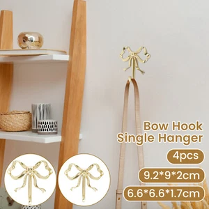 4Pcs Bow Hook Decorative Bow Hanger Sturdy Brass Towel Hook Multi-Purpose lePcw - Picture 1 of 22