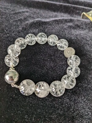 Sno of Sweden Chunky Clear Quart Lucite Bead Bracelet 7.5" magnet clasp - Image 1 of 4