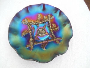 Rare Electric Purple Amethyst Apple Blossom Twigs Smooth Edge Carnival Bowl - Picture 1 of 6