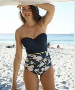 Panache SZ 38E Florentine navy blue floral swimming costume Swimsuit BNWT - Picture 1 of 8