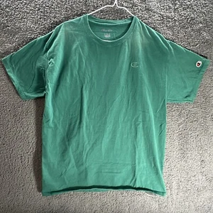Camiseta de manga corta de algodón Champion talla grande verde oscuro gimnasio activo para correr - Imagen 1 de 10