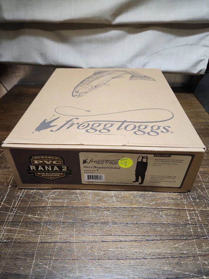 Frogg Toggs Rana II PVC Bootfoot Cleated Chest Waders Sizes 7 Brown #2715249 - Image 1 of 4