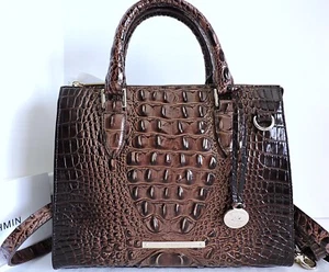 🌹Borsa a tracolla convertibile Brahmin Anywhere marrone bronzo pelle brunello nuova con etichette * HTF - Foto 1 di 13