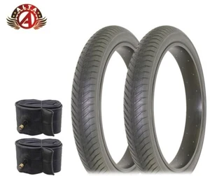 2 ALTA BICYCLE FAT BIKE BMX/ELECTRIC BLACK 24x 4.1/4 BICYCLE SLICK TIRES w/Tubes - Picture 1 of 2