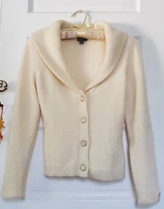 Loft Cream Button Down Wool/Angora Blend Sweater, XSP, Y2K Style - Picture 1 of 6