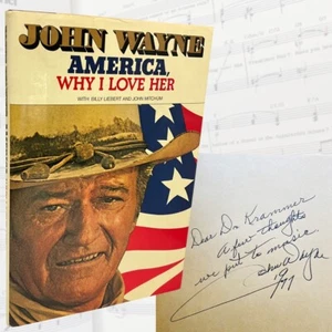 Signed John Wayne AMERICA WHY I LOVE HER autographed 1977 First Edition 1st - Picture 1 of 18