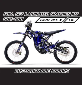 SUR RON LIGHT BEE X Blue Black Stickerbomb Decals Stickers Wrap Graphics Kit - Foto 1 di 2