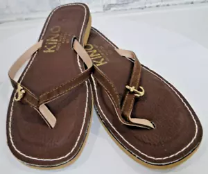 KINO md in KEY WEST, FLA BROWN FLIP FLOPS SZ 9 - Picture 1 of 6
