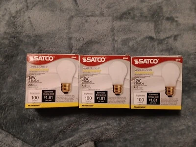 6 Satco 15W Soft White A15 Bulbs - Image 1 of 3