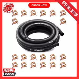 1/4 Inch ID Fuel Line Hose 10Ft + 20 Hose Clamps for Small Gas Engines.**USA** - Picture 1 of 24