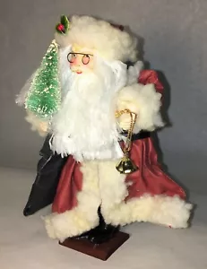 Vintage Christmas Santa 7 1/2" Tall, Fabric Mache & Ceramic Construction, used - Picture 1 of 5