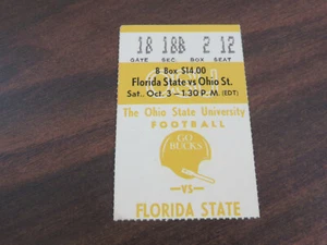 1981 Oct 3rd Ohio State vs Florida State NCAA Football Ticket Stub OSU St - Picture 1 of 4