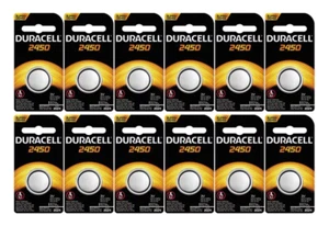 12-Pack Duracell 2450 Batteries 3.0 Volt Lithium Coin Button - Picture 1 of 1