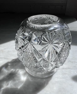 EAPG Runde Klar Kristallglas Rose Schale Vase Diamant und Starburst 4" Elegant - Bild 1 von 15