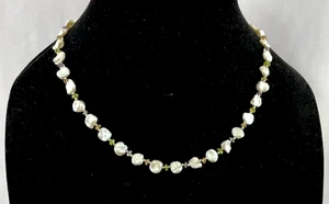 Baroque Pearl Peridot Amethyst Topaz Sterling Silver Necklace IPS - Picture 1 of 8