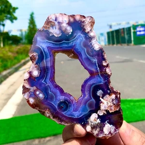 150G Natural Azul Flor de Cerezo Ágata Cristal Cuarzo Cuerpo Curativo - Imagen 1 de 12