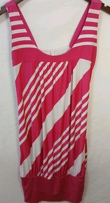 Vestido Y2K Rue 21 Rosa Blanco Rayas Dobladillo Burbuja Mediano Retro Años 2000 Festival Vibraciones Foto 1 de 4