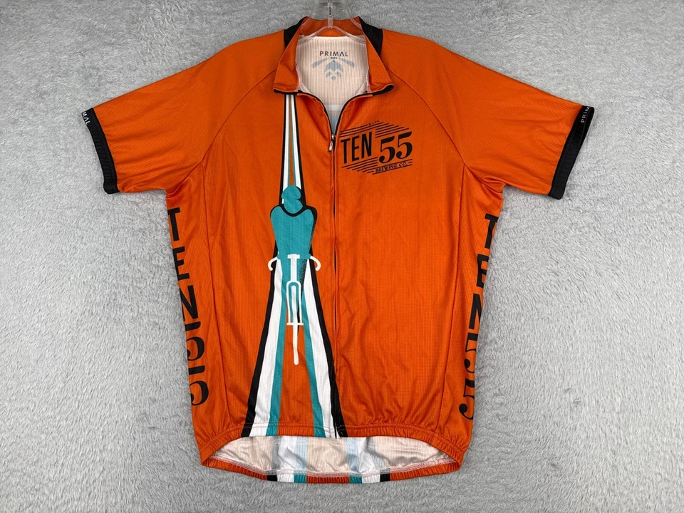 Camiseta deportiva de ciclismo Primal adulto grande naranja diez 55 elaboración de cerveza Gran Fondo ámbar ale Foto 1 de 4