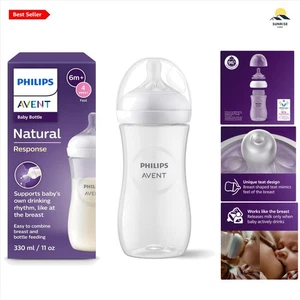 Baby Bottle BPA-Free Polypropylene 330ml Anti-colic Natural Response - Picture 1 of 11
