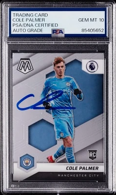 2021-22 Panini Mosaic Premier League Cole Palmer RC #13 PSA GEM MT 10 AUTO Foto 1 de 4