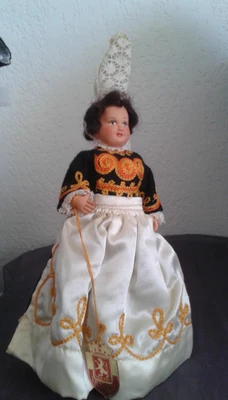 Poupée, folklorique régionale ,PetitCollin,Bretonne, Bigoudéne, Pont L'Abbé,26cm - Photo 1/4