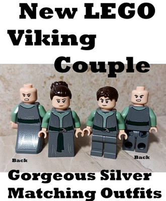 Nuevo LEGO Vikingo Minifigura Pareja Novio Set Hilos de Plata Tradicionales Foto 1 de 4