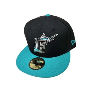 Florida Marlins VTG New Era 7 1/2 Fitted MLB Baseball Cap Cooperstown Collection - Picture 1 of 10