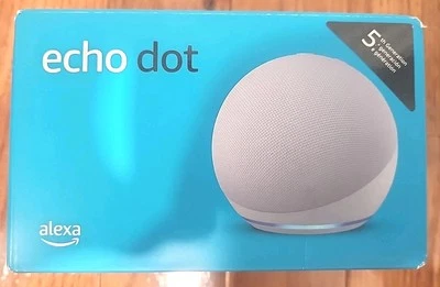 Amazon Echo Dot 5th Gen Smart Speaker C2N6L4 Cloud Bluetooth White Frost NIB - Image 1 of 4