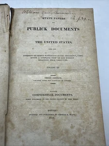 1819 State Papers & Publick Docs. Of The United States Vol XII- 1819!!! 34 - Picture 1 of 18