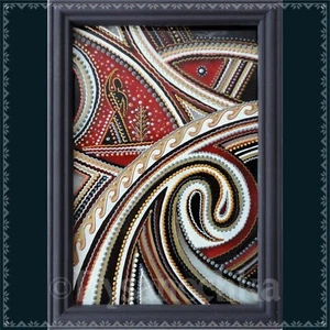 Pintura popular ucraniana tripilliana sobre vidrio hecha a mano decoración de pared 14x20 cm - Imagen 1 de 8