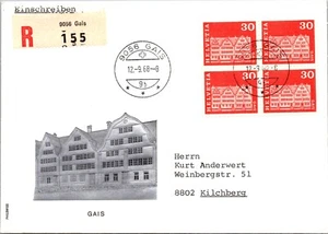 SWITZERLAND 1968 ILLUSTRATED REG COVER MULT FRANKING - Picture 1 of 2