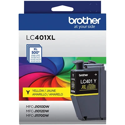 Cartucho de tinta de inyección de tinta original Brother LC401XLYS - Paquete único - Foto 1 de 4