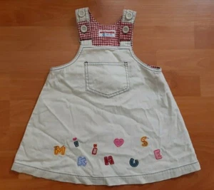 MIKI HOUSE 90 / 2T USA BEIGE / RED GINGHAM DRESS MADE IN JAPAN  - Picture 1 of 1