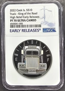 2022 Cook Islands King Of The Road Early Release NGC PF70 ULTRA CAMEO Truck Coin - Picture 1 of 2