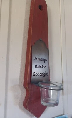 Juego de dos soportes para candelabros colgantes de pared - rojo granero y negro- Foto 1 de 4