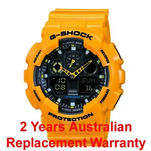 CASIO G-SHOCK MEN'S WATCH GA-100A-9A YELLOW-ORANGE GA100A-9ADR 2Y WARRANTY - Picture 1 of 12