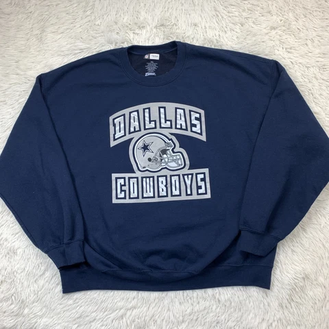Vintage Dallas Cowboys Sweater 2XL XXL Blue NFL Football Sweatshirt Pullover Cover