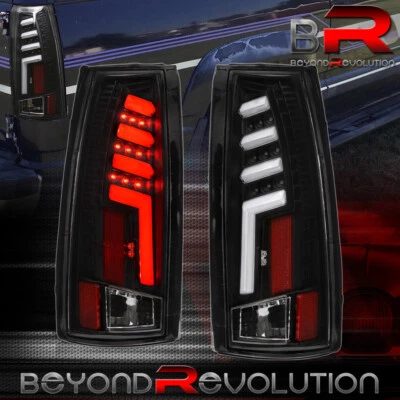 Lâmpadas traseiras pretas tubo de LED branco Chevy GMC C/K C1500/K1500 1988-1998 - Imagem 1 de 4