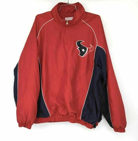 Houston Texans Jacket Adult Large Red Pullover Mens Football NFL Cover