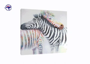 'Zebra Love 2' Hermosa pintura al óleo de animales sobre lienzo - Nueva colección privada - Imagen 1 de 6