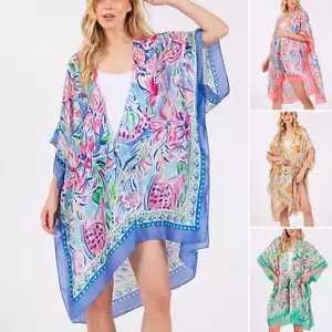 Kimono mit Blumenmuster Silky Feel - Bild 1 von 5