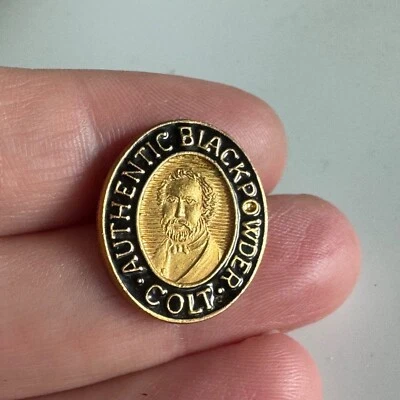 Colt Authentic Black Powder Lapel Pin Tie Tack – Samuel Colt Gold Oval Badge - Image 1 of 3