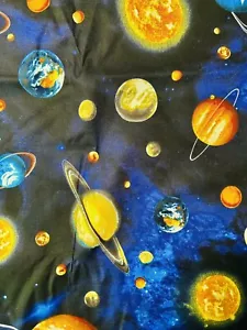 .75 (3/4) Yard Planet Planetary Fabric Panel Retired Print - Picture 1 of 1