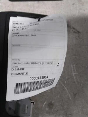 Used Right Instrument Panel Air Bag fits: 2008 Lexus GS350 front passenger dash - Image 1 of 4