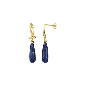 Lapis Earrings In 14K Yellow Gold - Picture 1 of 2