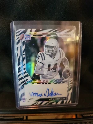 Max Johnson Autograph Pro Set Metal Zebra Parallel 1/5 Texas A&M LSU - Image 1 of 2