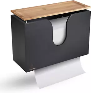 Bamboo Paper Towel Dispenser/Holder with Lid for Home and Commercial, Wall Mount - Picture 1 of 12